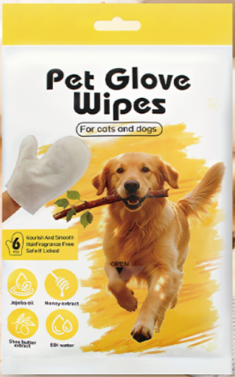 Pet Glove Wipes (6 piece/pack) – One-finger Large